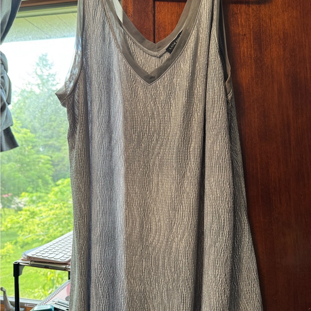 Lane Bryant Silver Textured Sleeveless Top